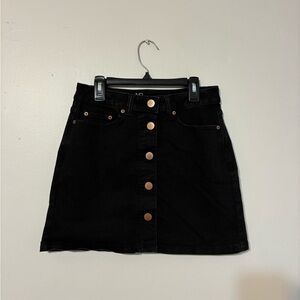 NOBO Black Denim Skirt with Gold Buttons